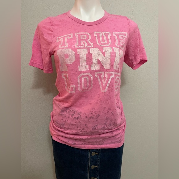 T-shirt Victoria's Secret Col En V Rose Pailleté - Motif California T-shirt Victoria's Secret Col En V Rose Pailleté - Motif California